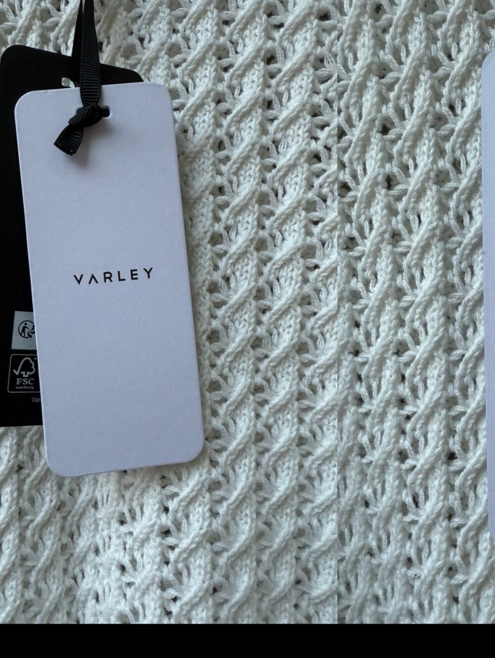 Varley Ferns Open Knit tank In Snow White Size L - Picture 7 of 10
